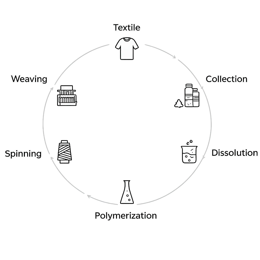 Circular Economy Flow - Textile Recycling Process
